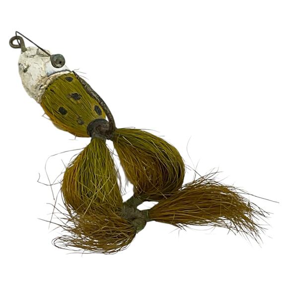 South Bend Weighted Casting Frog Lure Vintage Weedless with Hair Legs - Picture 3 of 5